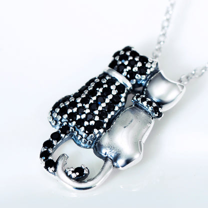 Black And White Cat Necklace