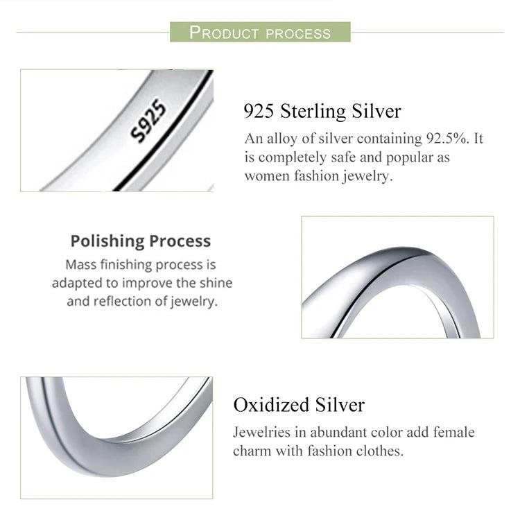 Minimalist 925 Sterling Silver Creative Wedding Ring