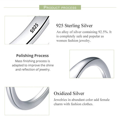 Minimalist 925 Sterling Silver Creative Wedding Ring