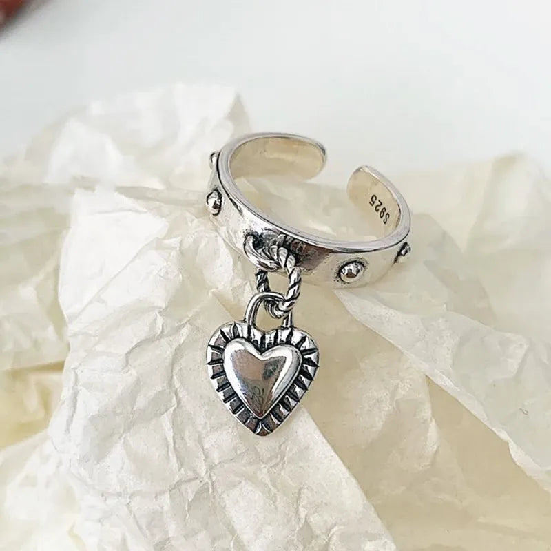 New in 925 Sterling Silver Heart Woman Rings