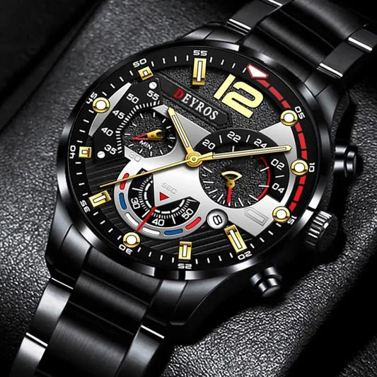 Men's  Stainless Steel Quartz Wrist Watch