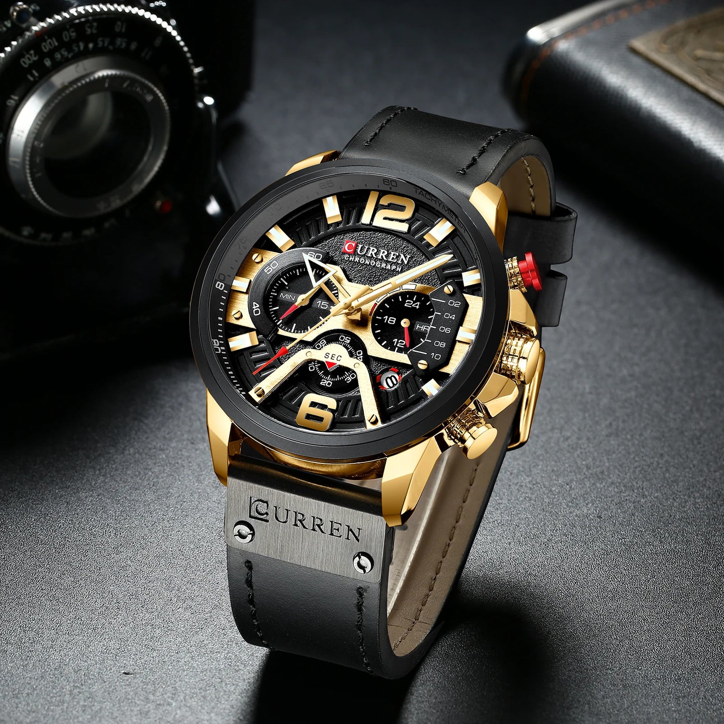 Curren 8329 Men Watch Leather Quartz Waterproof Wristwatch